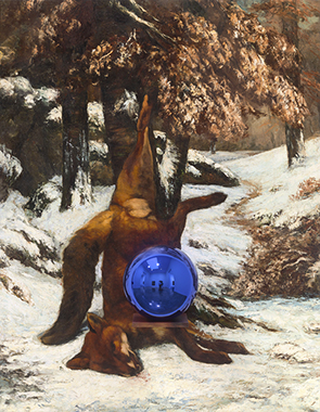 Gazing Ball (Courbet Dead Fox in the Snow)