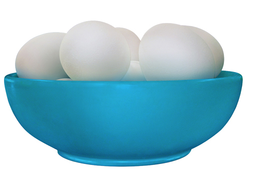 Bowl with Eggs (Blue)