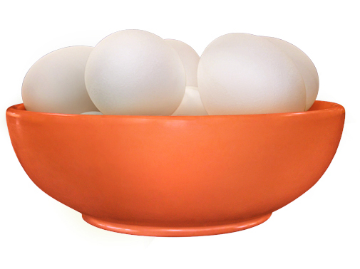 Bowl with Eggs (Orange)