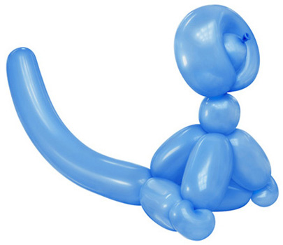 Balloon Monkey Wall Relief (Blue)