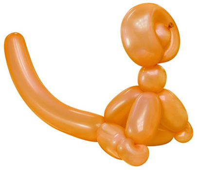 Balloon Monkey Wall Relief (Orange)