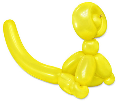 Balloon Monkey Wall Relief (Yellow)