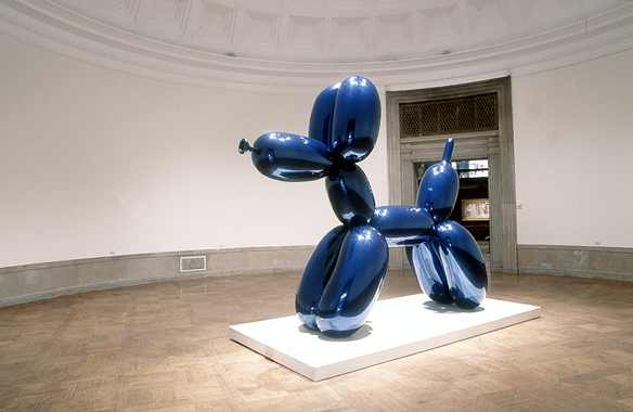 Balloon Dog (Blue) by Jeff Koons. Jasper Johns to Jeff Koons: Four Decades of Art from the Broad Collection, The Corcoran Gallery of Art, 2002.