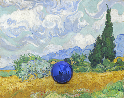 Gazing Ball (van Gogh Wheatfield with Cypresses)